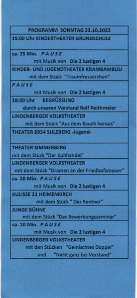 100 Jahre Lindenberger Volkstheater